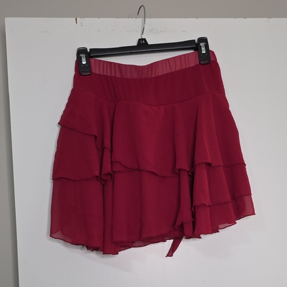 Source Unknown Red Ruffled Mini Skirt - Picture 2 of 4